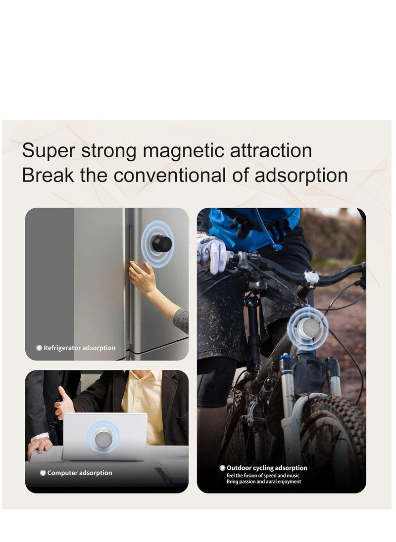 KASTWAVE 1 PCS Portable Magnetic Small Bluetooth Speaker, 5W Stereo Sound, Deep Bass, 9H Playtime, TWS Pairing Speaker for Home, Outdoor Travel, Golf Carts, Support for iPhone 12/13/14 White  - Image 4