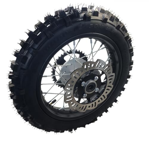 CLEO 12 Rear Wheel Rim Tire 8010012 Assembly for 50cc 90cc 110cc 125cc Dirt Bike taotao TTR SSR CRF Apollo 12mm axle includes 190mm brake disc and 428 41T sprocket - Image 1