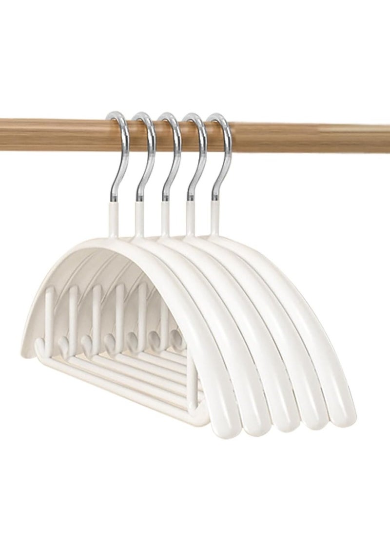 TYCOM Non Slip Hangers Suit Hangers 5 Pack Clothes Hangers with No Shoulder Bump Design for Coats Jackets Pants Dress Clothe White 5p  - Image 1