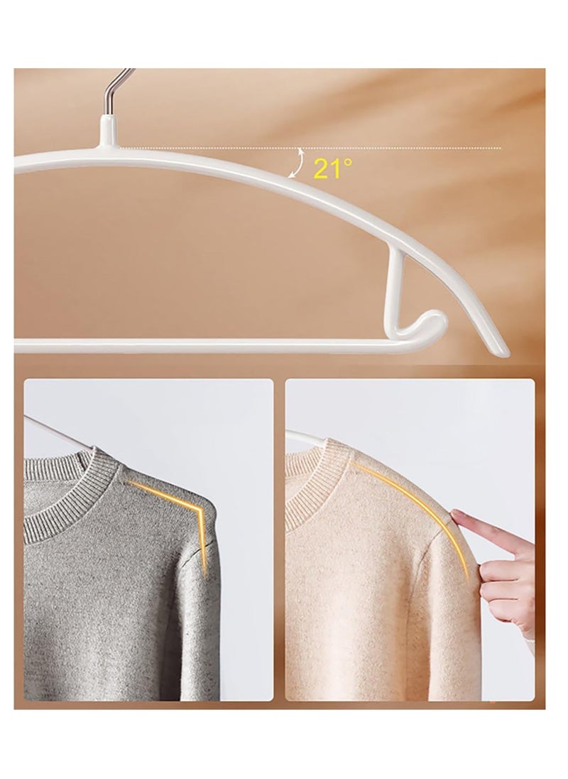 TYCOM Non Slip Hangers Suit Hangers 5 Pack Clothes Hangers with No Shoulder Bump Design for Coats Jackets Pants Dress Clothe White 5p  - Image 4
