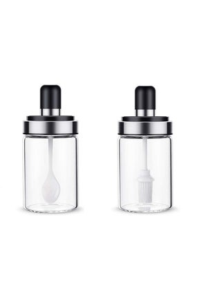 FALONG Borosilicate Airtight Seasoning Glass Jar with Spoon Pickle Jar Set Salt Jar Containers for Kitchen with Attached Spoon Container for Oil Ghee250 Ml Pack of 2 - pzsku/Z2DC8F2751350AC07DCC4Z/45/1748264884/99e5341a-600a-40f0-94fc-bc3fe995defc