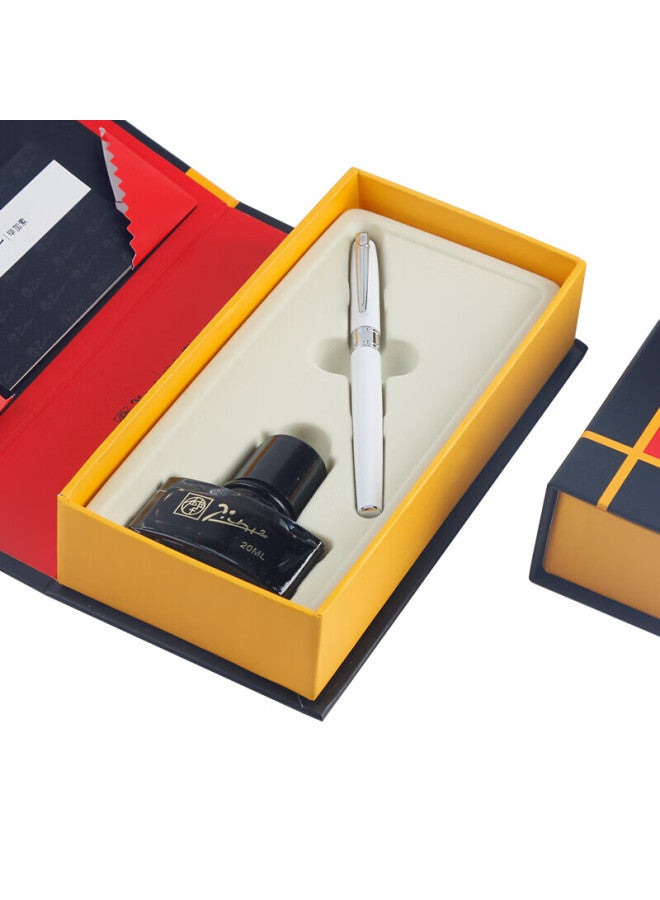 Pimio Pen Gift Box Student Calligraphy Ink Set 0.5mm Iridium Pen Tip Business Office Signature Pen T605 Porcelain White - Image 4