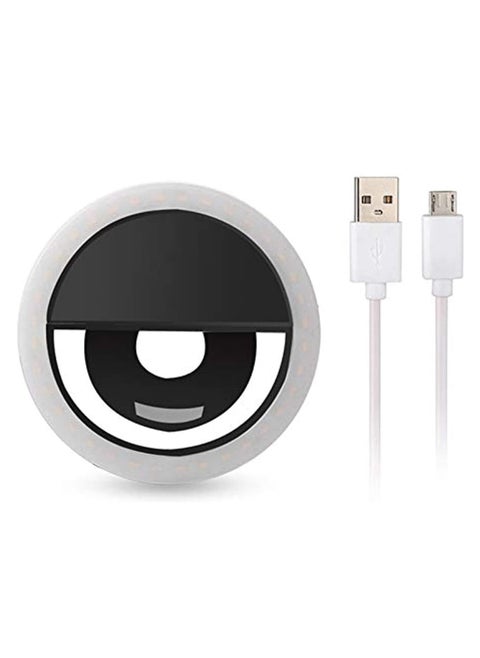 184 Selfie Ring Light with 36 LED Bulbs, Flash Lamp Clip Ring Lights Fill-in Lighting Portable for Phone/Tablet/iPad/Laptop Camera - White. (BLACK-01)