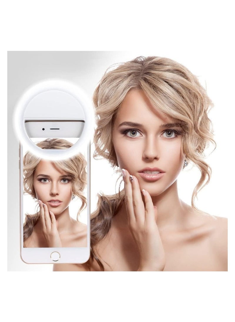 Generic - 184 Selfie Ring Light with 36 LED Bulbs, Flash Lamp Clip Ring Lights Fill-in Lighting Portable for Phone/Tablet/iPad/Laptop Camera - White. (BLACK-01) - Image 1