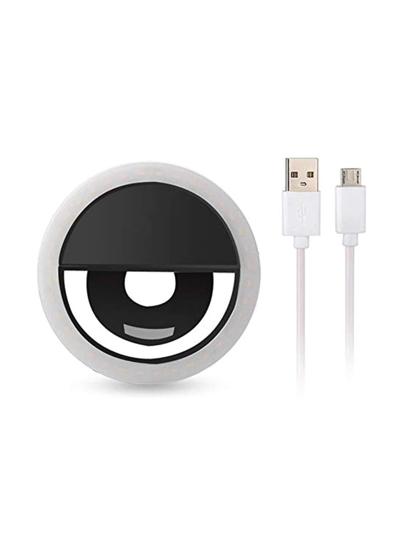 Generic - 184 Selfie Ring Light with 36 LED Bulbs, Flash Lamp Clip Ring Lights Fill-in Lighting Portable for Phone/Tablet/iPad/Laptop Camera - White. (BLACK-01) - Image 1