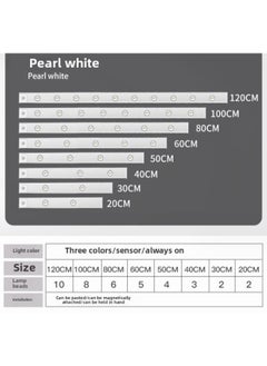 Smart LED Wireless Human Body Induction Charging Cat's Eye Hill Corrugated Atmosphere Light Wine Cabinet Wardrobe Cabinet Light-Light Source Power:1-3w-Light Color:120cm (10-bead Induction + Three-color Dimming + Stepless Dimming)