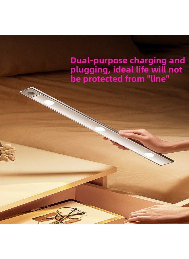 Generic - Smart LED Wireless Human Body Induction Charging Cat's Eye Hill Corrugated Atmosphere Light Wine Cabinet Wardrobe Cabinet Light-Light Source Power:1-3w-Light Color:120cm (10-bead Induction + Three-color Dimming + Stepless Dimming) - Image 1