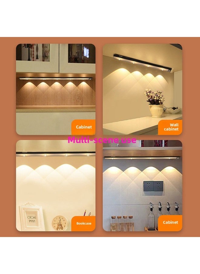 Generic - Smart LED Wireless Human Body Induction Charging Cat's Eye Hill Corrugated Atmosphere Light Wine Cabinet Wardrobe Cabinet Light-Light Source Power:1-3w-Light Color:120cm (10-bead Induction + Three-color Dimming + Stepless Dimming) - Image 1