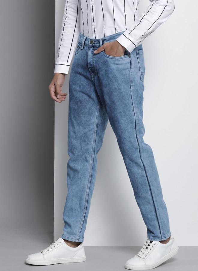 The Indian Garage Co Men Blue Mid Rise Dad Fit Solid Jeans - Image 2