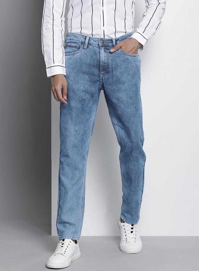The Indian Garage Co Men Blue Mid Rise Dad Fit Solid Jeans - Image 1