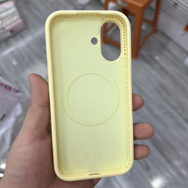 MagSafe iPhone 17 Scratch Resistant Silicone Case for 17 Air 17 Pro 17 Pro Max and Full Coverage in Milk Yellow - Image 3