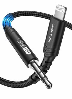 JSAUX Lightning to 3.5mm Audio Cable 6FT, [Apple MFi Certified] iPhone Headphones Jack Lightning Aux Cord Compatible with iPhone 14/13/13 Pro/13 Mini/12/12Pro/12 Pro Max/11/11 Pro Max/X/XS/XR/8-Black  - Image 1