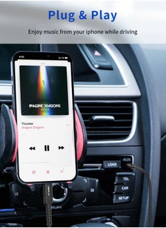 JSAUX Lightning to 3.5mm Audio Cable 6FT, [Apple MFi Certified] iPhone Headphones Jack Lightning Aux Cord Compatible with iPhone 14/13/13 Pro/13 Mini/12/12Pro/12 Pro Max/11/11 Pro Max/X/XS/XR/8-Black  - Image 5