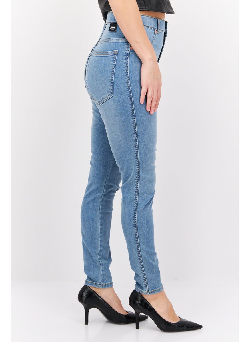 Dr Denim Women Skinny Fit Light Wash Stretchable Denim, Blue  - Image 3