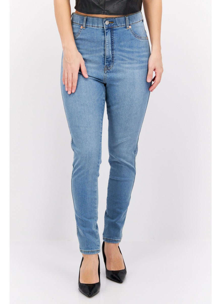 Dr Denim Women Skinny Fit Light Wash Stretchable Denim, Blue  - Image 1