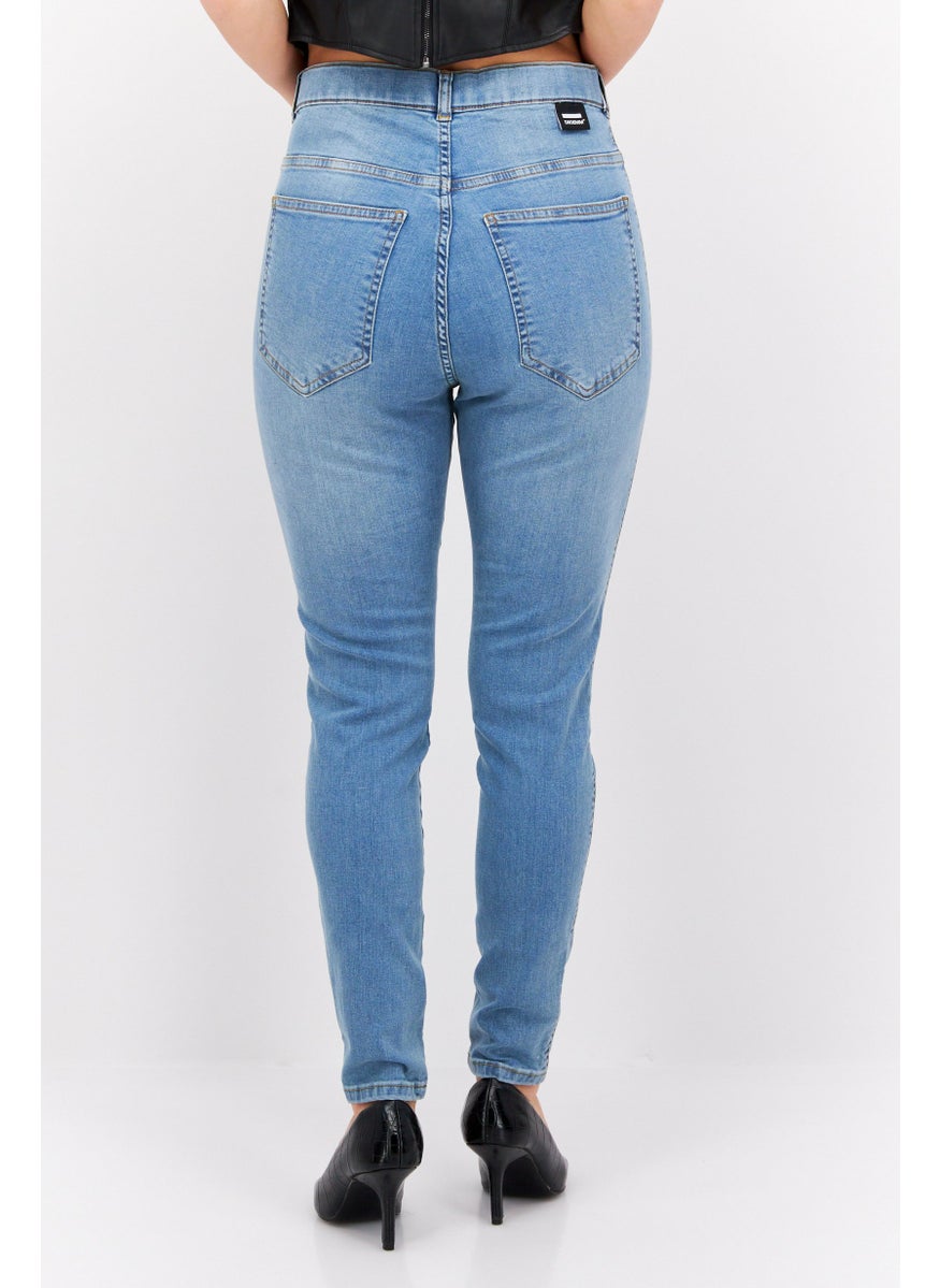 Dr Denim Women Skinny Fit Light Wash Stretchable Denim, Blue  - Image 4