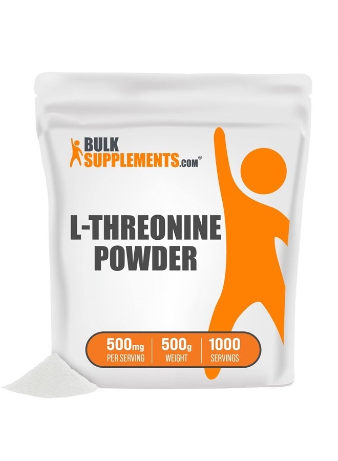 BULKSUPPLEMENTS.COM مسحوق L-Threonine - مكمل الأحماض الأمينية، لدعم المناعة - بدون نكهة، خالي من الغلوتين - 500 ملغ لكل حصة، 1000 حصة (500 جرام - 1.1 رطل) - Image 1