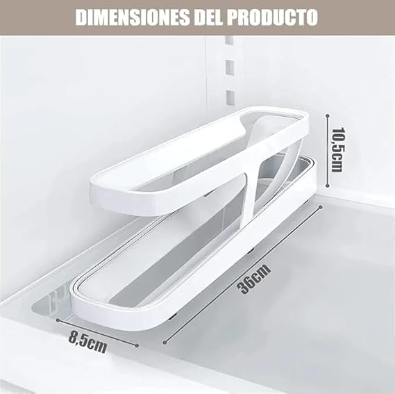 NETZILLA NAVA PAVA 2Tier Rolling Egg Dispenser for 1214 Eggs Egg Tray for SpaceSaving and Durable Storage Solution with GravityFed Design Ideal for Fridge and Pantry Pack Of 1 White - Image 5