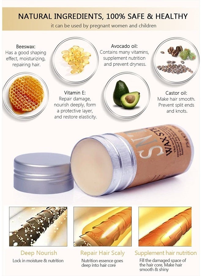 Samnyte Hair Wax Stick, Wax Stick for Hair Wigs Edge Control Slick Stick Hair Pomade Stick Non-greasy Styling Wax for Fly Away & Edge Frizz Hair 2.7 Oz - Image 4