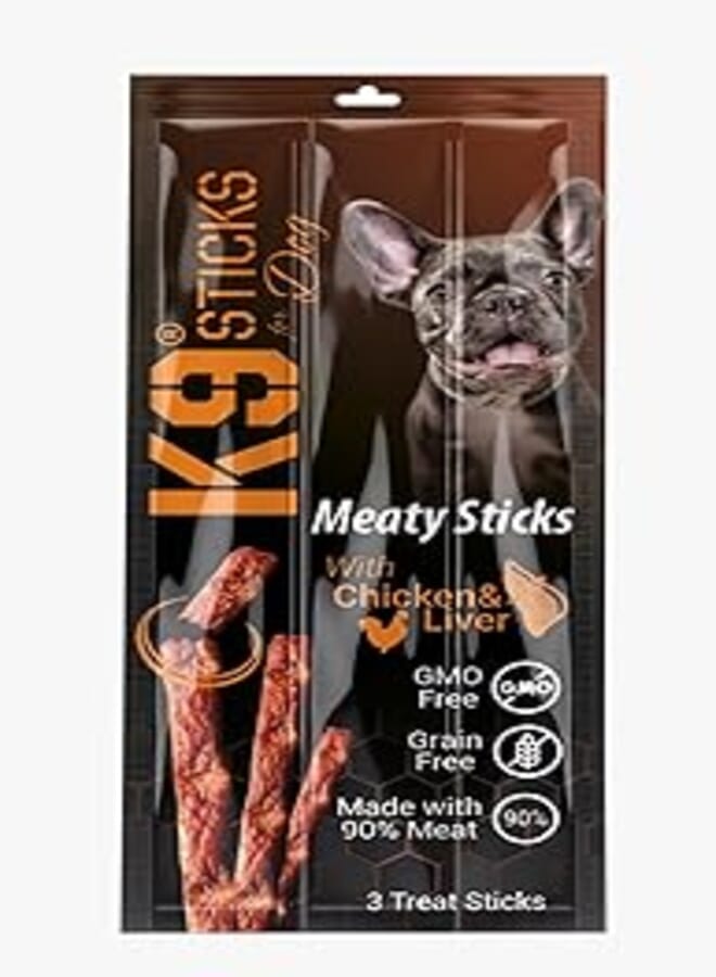 K9 Meaty Sticks Treats For Dog, Pack of 3 (3 - Sticks Pack, Chicken & Liver)