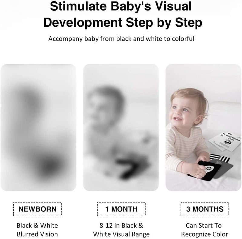 beiens High Contrast Baby Flashcards, Black White Color Newborn Brain Development Toys, Visual Stimulation Learning Activity Cards, Educational Infants Gift (Black & White(for 0-3 Months)) - Image 2