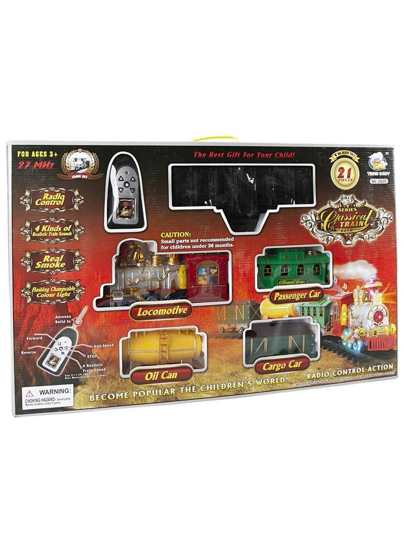 Train Toys for Kids with Track Big Size Battery Operated Model Set | Train with Remote Control Smoke Sound Light  - Image 1