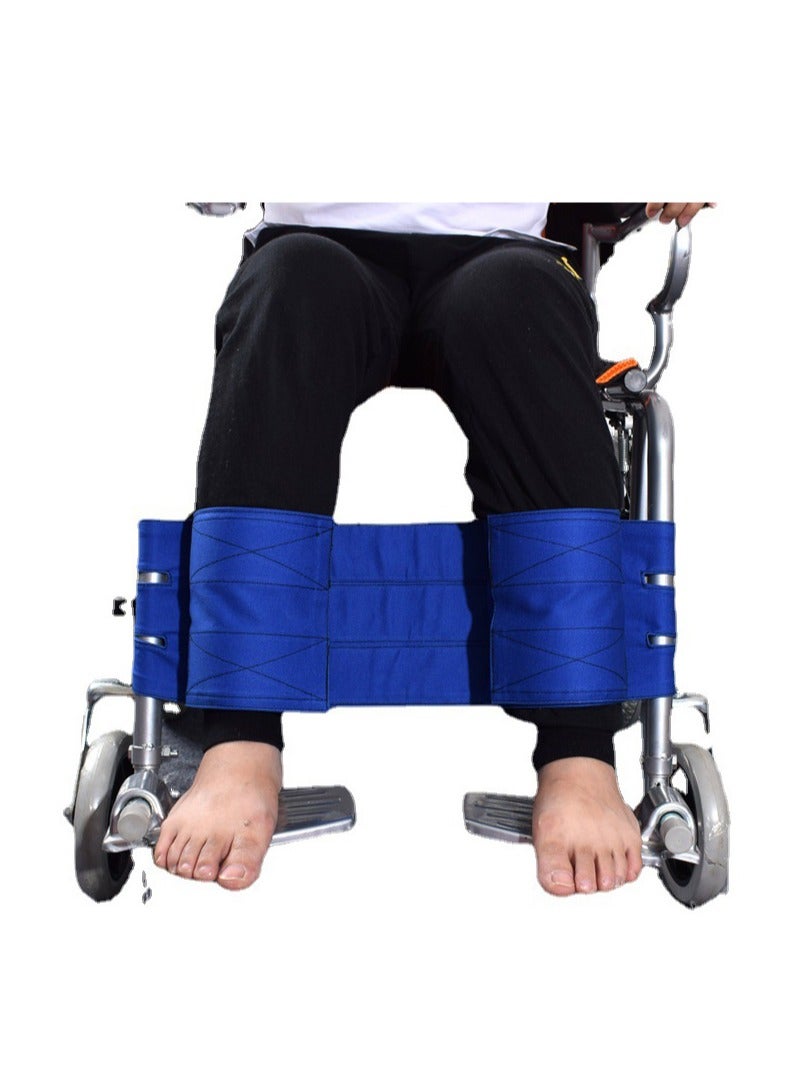 Wheelchair Leg Restraint, Restraint Footrest for Wheelchair, Safety Transport Foot Support Belt Straps Adjustable for Elderly and Disabled Accessories, Medical Foot Support Belt(Blue) - Image 1
