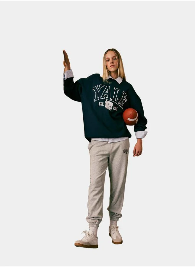 DeFacto Slogan Print Elasticated Cuff Jogger Sweatpants by Styli