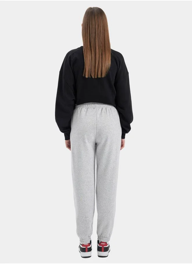 DeFacto Slogan Print Elasticated Cuff Jogger Sweatpants by Styli