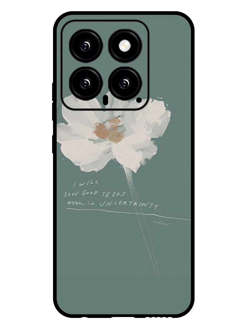 Theodor Protective Case Anti Scratch Shock Proof Bumper Cover For Xiaomi 14 White Flower (2) - Image 1