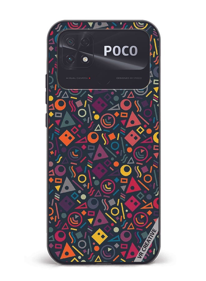 VR CREATIVE Protective Case Cover For Xiaomi Poco C40 Shapes Design Multicolour - Image 1