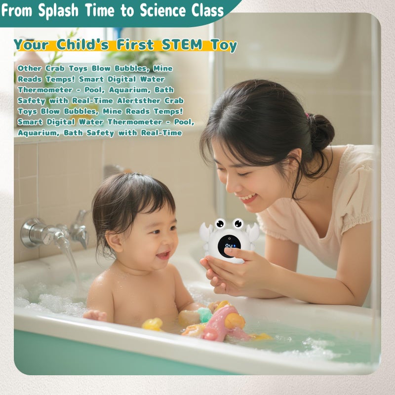 TKY Crab Baby Bath Thermometer Toy - Digital Floating Water Thermometer with LED Display, Color Temperature Alerts & Safe Bath Sensor for Newborn, Infant Bathtub Essentials - Image 5