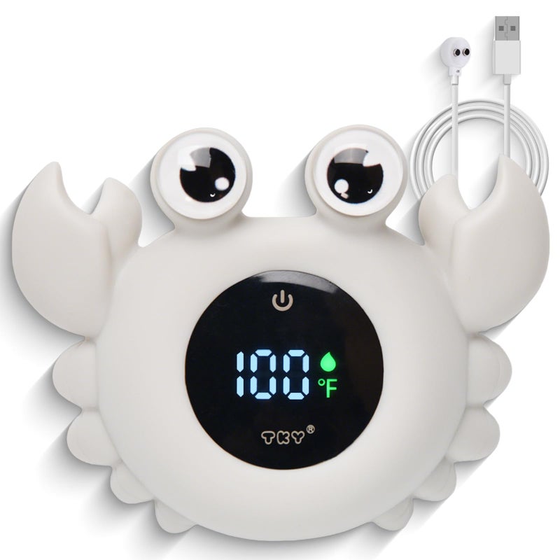 TKY Crab Baby Bath Thermometer Toy - Digital Floating Water Thermometer with LED Display, Color Temperature Alerts & Safe Bath Sensor for Newborn, Infant Bathtub Essentials - Image 1
