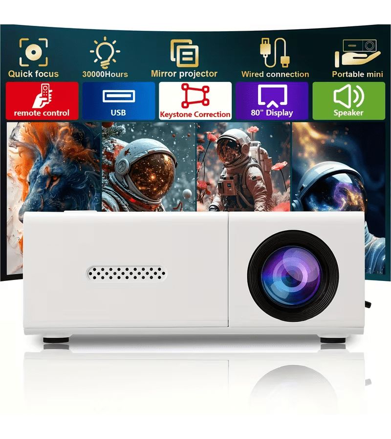 The Hy600 Portable Mini Projector For Compact Home Theater Supports Usb And 180 Degree Rotatable Design - Image 4