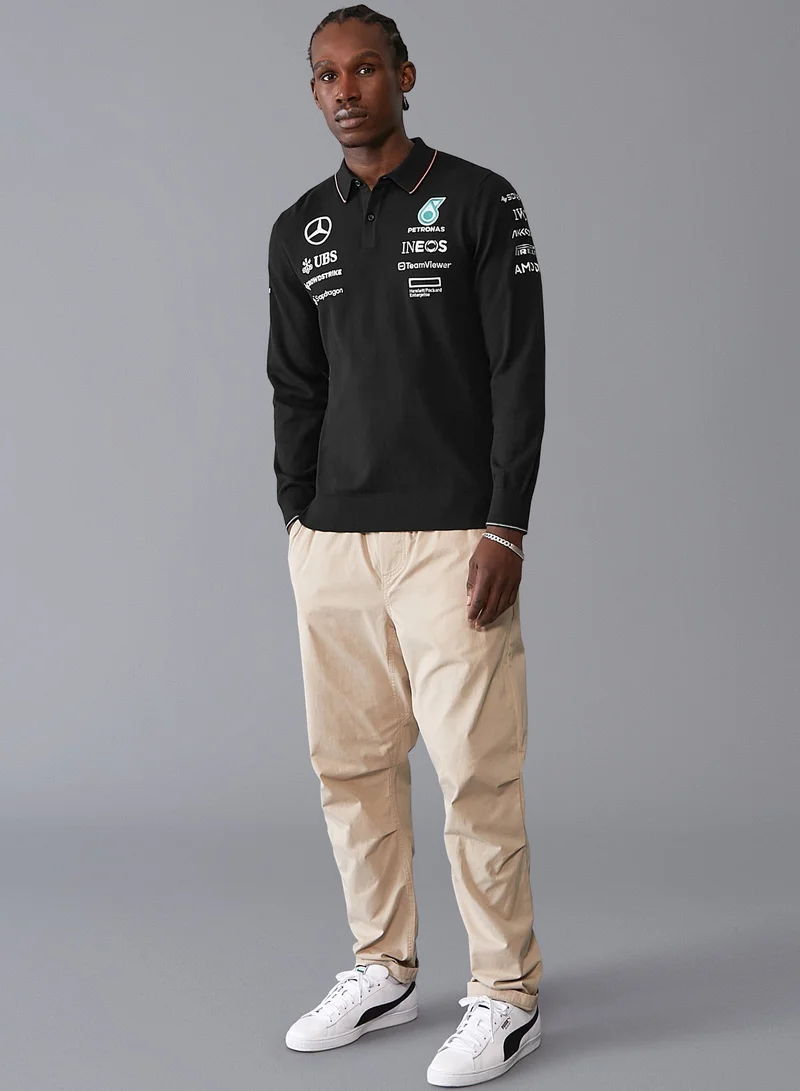 AMG Petronas Formula 1 Team  Mercedes-AMG Petronas Formula One Team Men's Long Sleeve Knit Polo for Men | Best Price UAE