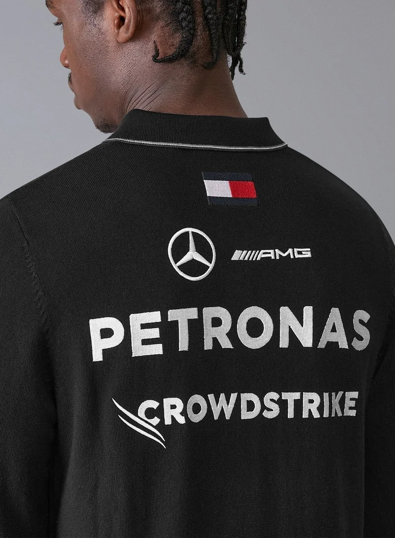 AMG Petronas Formula 1 Team  Mercedes-AMG Petronas Formula One Team Men's Long Sleeve Knit Polo for Men | Best Price UAE