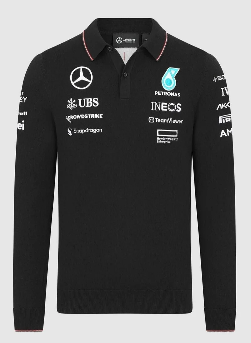 AMG Petronas Formula 1 Team  Mercedes-AMG Petronas Formula One Team Men's Long Sleeve Knit Polo for Men | Best Price UAE