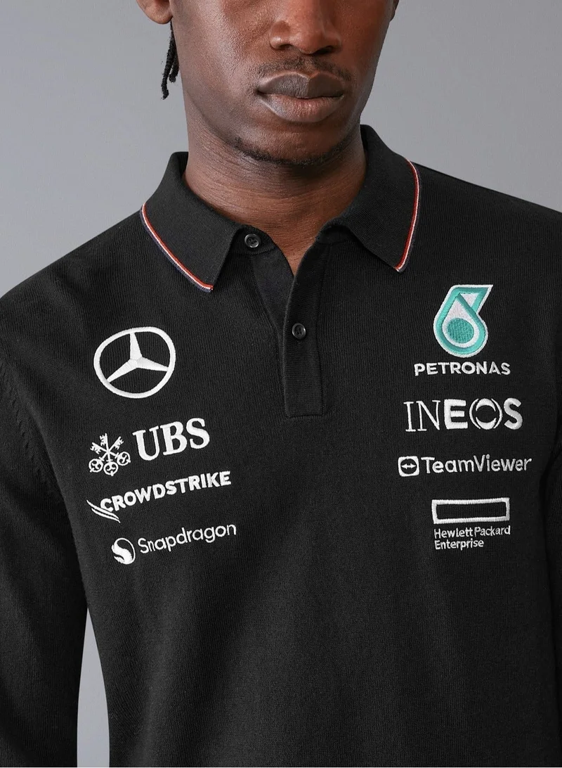 AMG Petronas Formula 1 Team  Mercedes-AMG Petronas Formula One Team Men's Long Sleeve Knit Polo for Men | Best Price UAE