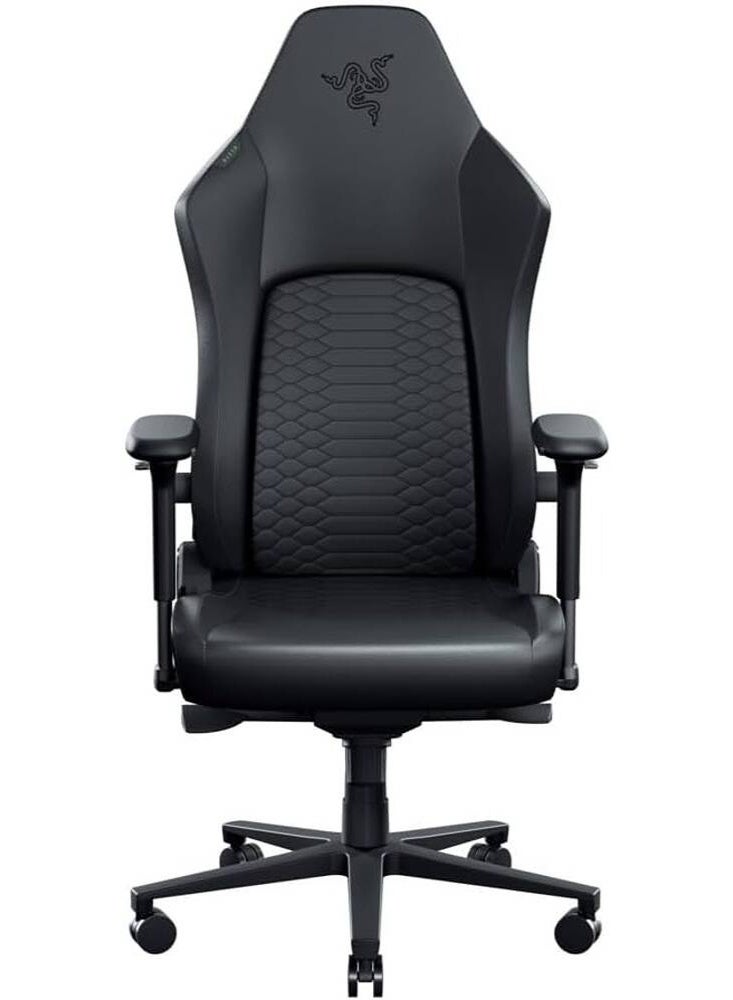Iskur V2 NewGen Ergonomic Gaming Chair, HyperFlex 360° Adjustable Lumbar Support, Gen-2 EPU Leather with CoolTouch, 4D Armrests, 153° Recline, Dual-Density Cold-Cured Foam, Steel Frame, High Back, 136kg Capacity, Black | RZ38-04900800-R3G1