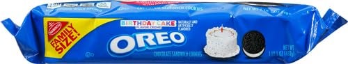 OREO Birthday Cake Creme Chocolate Sandwich Cookies, Family Size, 17 oz - Image 4