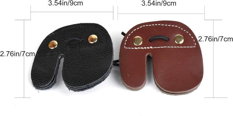 Windfulogo Cow Leather Archery Finger Tab Long Bow Hand Protector for Right Hand - Image 1