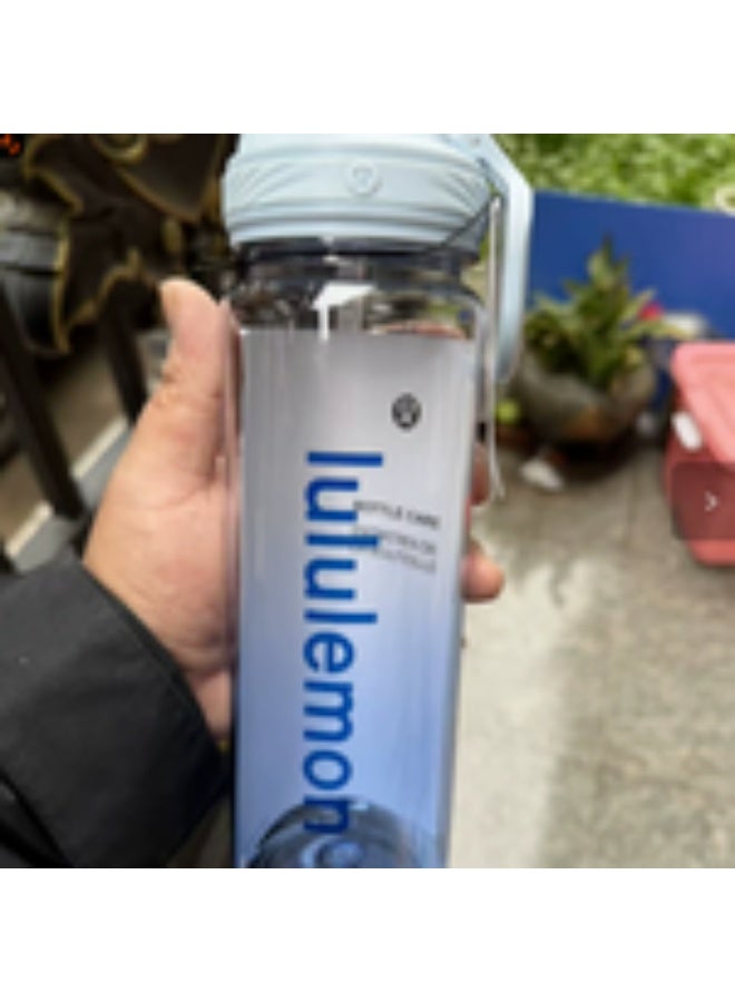 زجاجة ماء Lululemon Tritan الرياضة 650ml BPA مجانية واضحة ماكرون كأس شفاف بنقرة واحدة فليب غطاء مضاد للتسرب المحمول حمل مقبض صالة رياضية اليوغا في الهواء الطلق السفر قنينة الشرب متعددة الألوان الباستيل