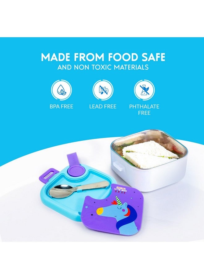 Rabitat rabitat LUNCHMATE Mini Stainless Steel Lunch Box Love You to The Moon 500 ml - 2 Years Brand Warranty | Tiffin Box for Kids | Steel Lunch Box for School Girls and Boys  - Image 3