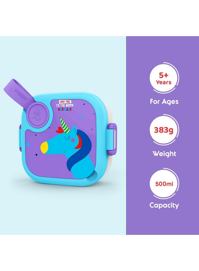 Rabitat rabitat LUNCHMATE Mini Stainless Steel Lunch Box Love You to The Moon 500 ml - 2 Years Brand Warranty | Tiffin Box for Kids | Steel Lunch Box for School Girls and Boys  - Image 2