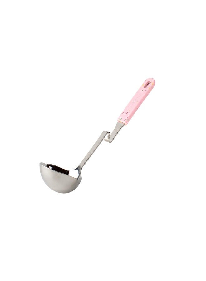 Souper Cubes + Lori Greiner No Mess Stainless Steel Soup Ladle with Silicone Handle - Metal Soup Ladle with No Mess Design That Hooks on Side of Any Pot - Cotton Candy - Image 1