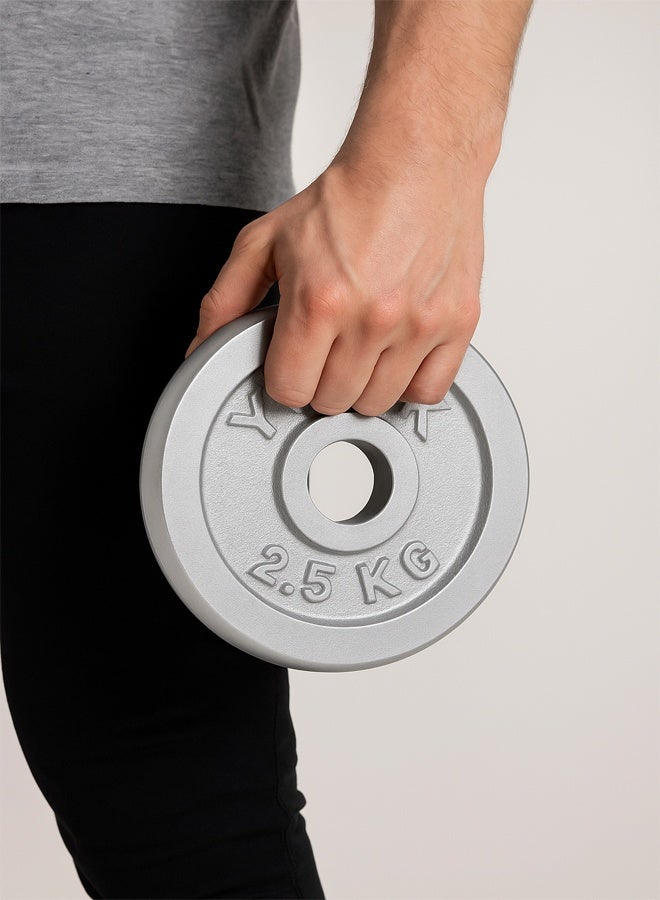 يورك 2 طاره يورك وزن 2.5 كجم – سيلفر فاتح – حديد متين لتمارين القوة واللياقة - Image 3