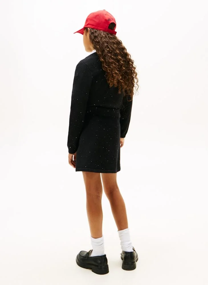 TOMMY HILFIGER Kids Festive Sequins Rib Skirt