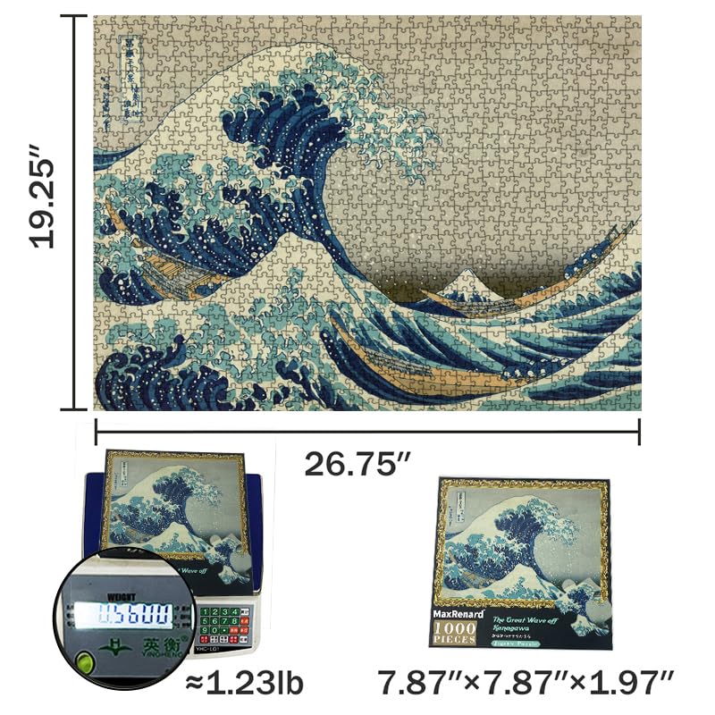 MaxRenard Game 1000 Pieces Jigsaw Puzzle for Adult Fine Art Collection Toy The Great Wave Off Kanagawa Puzzle - Image 5