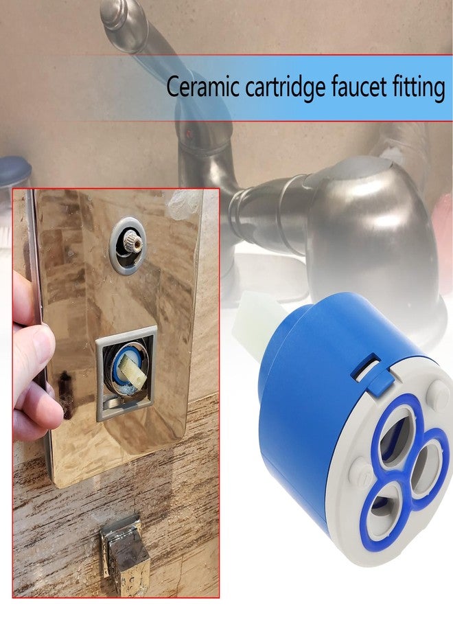 كريت آيديا إنشاء فكرة خرطوشة صنبور بديلة مقاس 40 مم، خرطوشة سيراميك منخفضة الضوضاء، فلتر ثلاثي الطبقات، خرطوشة سيراميك مربعة الساق للمطبخ باللون الأزرق - Image 2