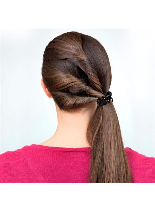 TailaiMei 20 Pcs Spiral Hair Ties, TailaiMei No Crease Coil Hair Ties, Phone Cord Hair Ties for Thick Hair - Women Ponytail Holder Elastics(Black&Transparent) - Image 3